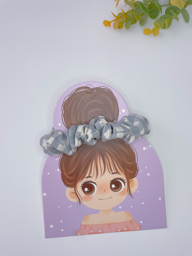 Coletero Scrunchies vichy gris  
